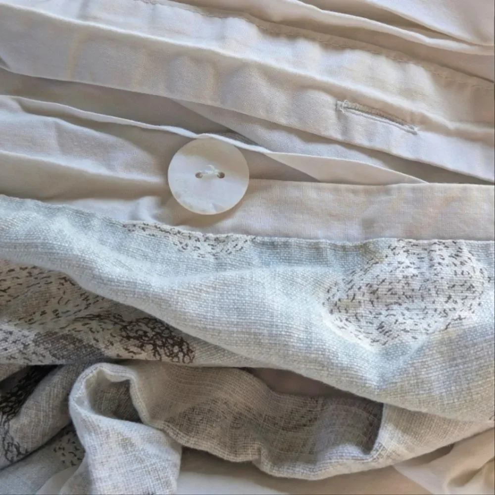 Harbor House Modern Floral Blue Brown 100% Cotton Duvet Cover F/Q